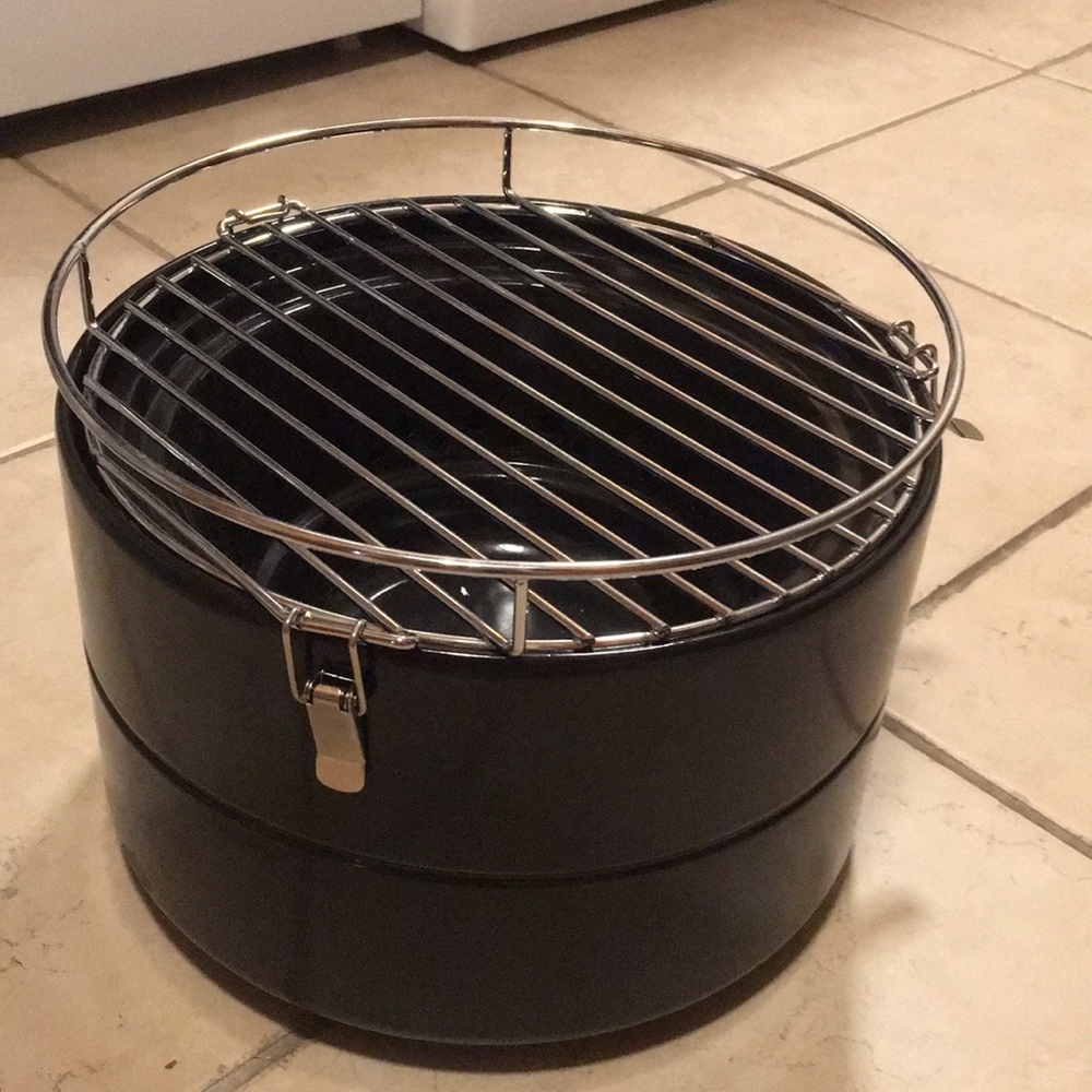 Outdoor portable bbq for camping. Size is 12 * 9